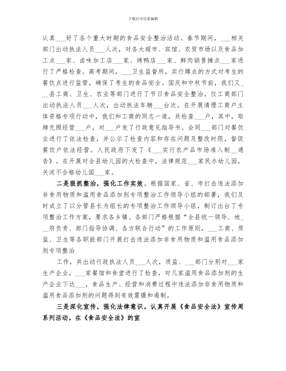 2024年食品药品安全工作总结范本_第3页