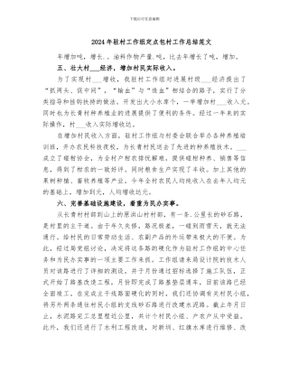2024年驻村工作组定点包村工作总结范文