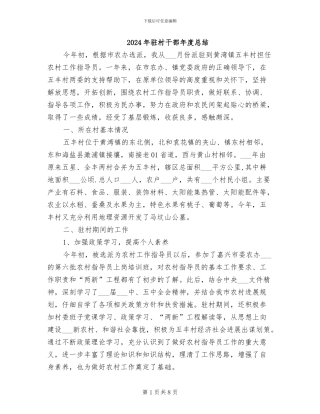 2024年驻村干部年度总结