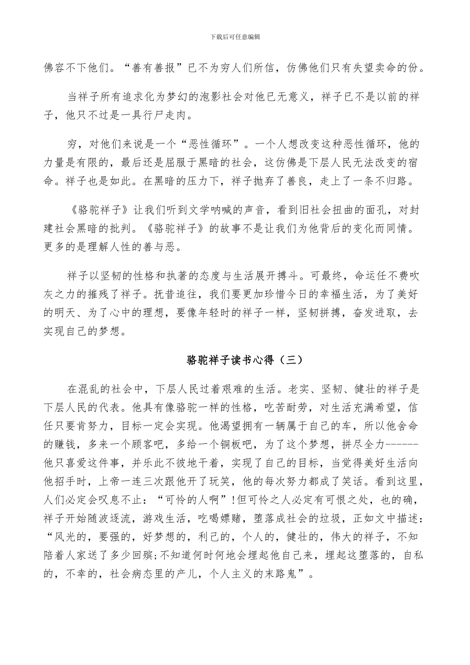 2024年骆驼祥子读书总结_第3页