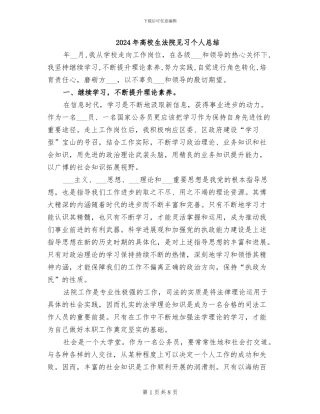 2024年高校生法院见习个人总结