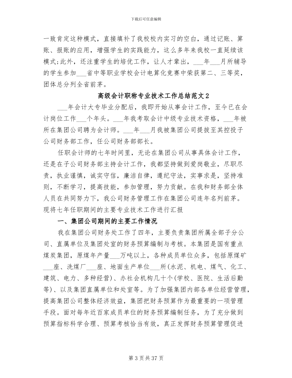 2024年高级会计职称专业技术工作总结_第3页