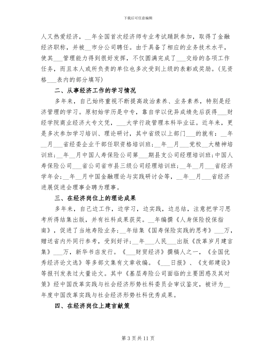 2024年高级经济师工作总结报告范文_第3页