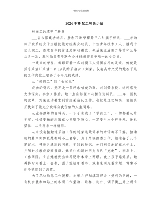 2024年高配工转岗小结