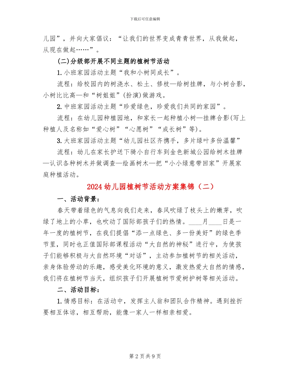 2024幼儿园植树节活动方案集锦(5篇)_第2页
