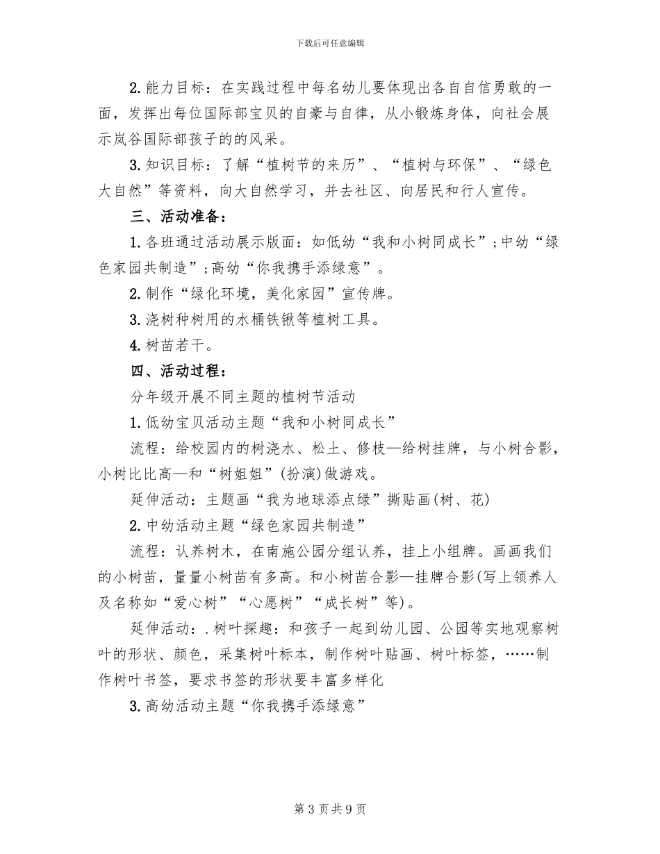 2024幼儿园植树节活动方案集锦(5篇)_第3页