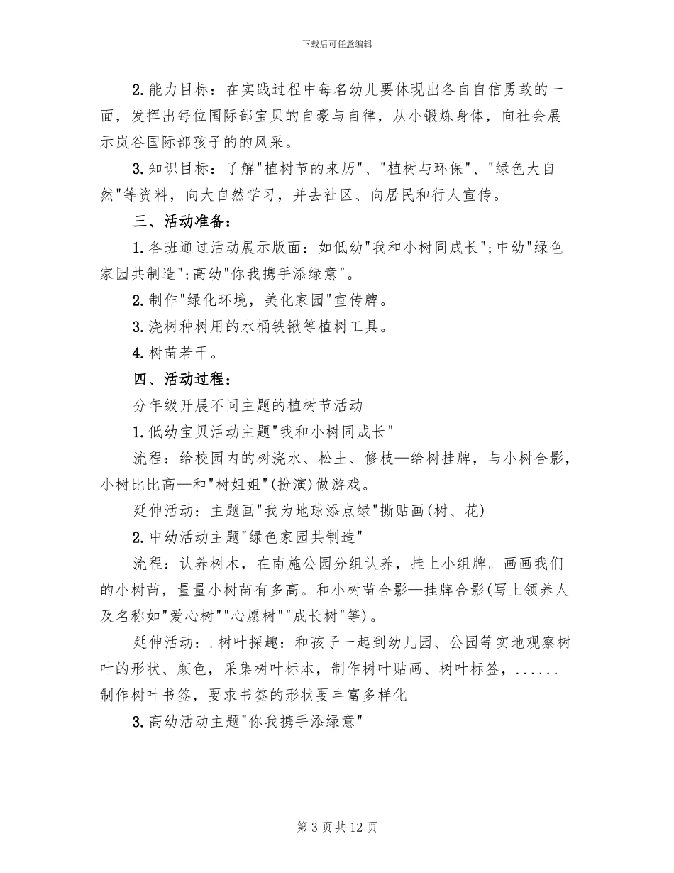 2024幼儿园植树节活动方案集锦_第3页