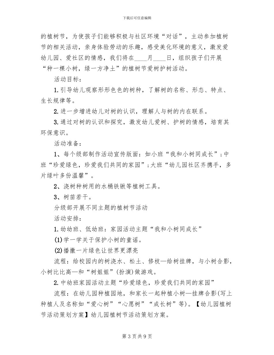 2024幼儿园植树节活动策划方案_第3页