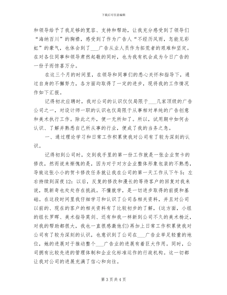 2024广告设计师试用期工作总结范文_第3页