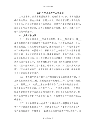 2024广电局上半年工作小结