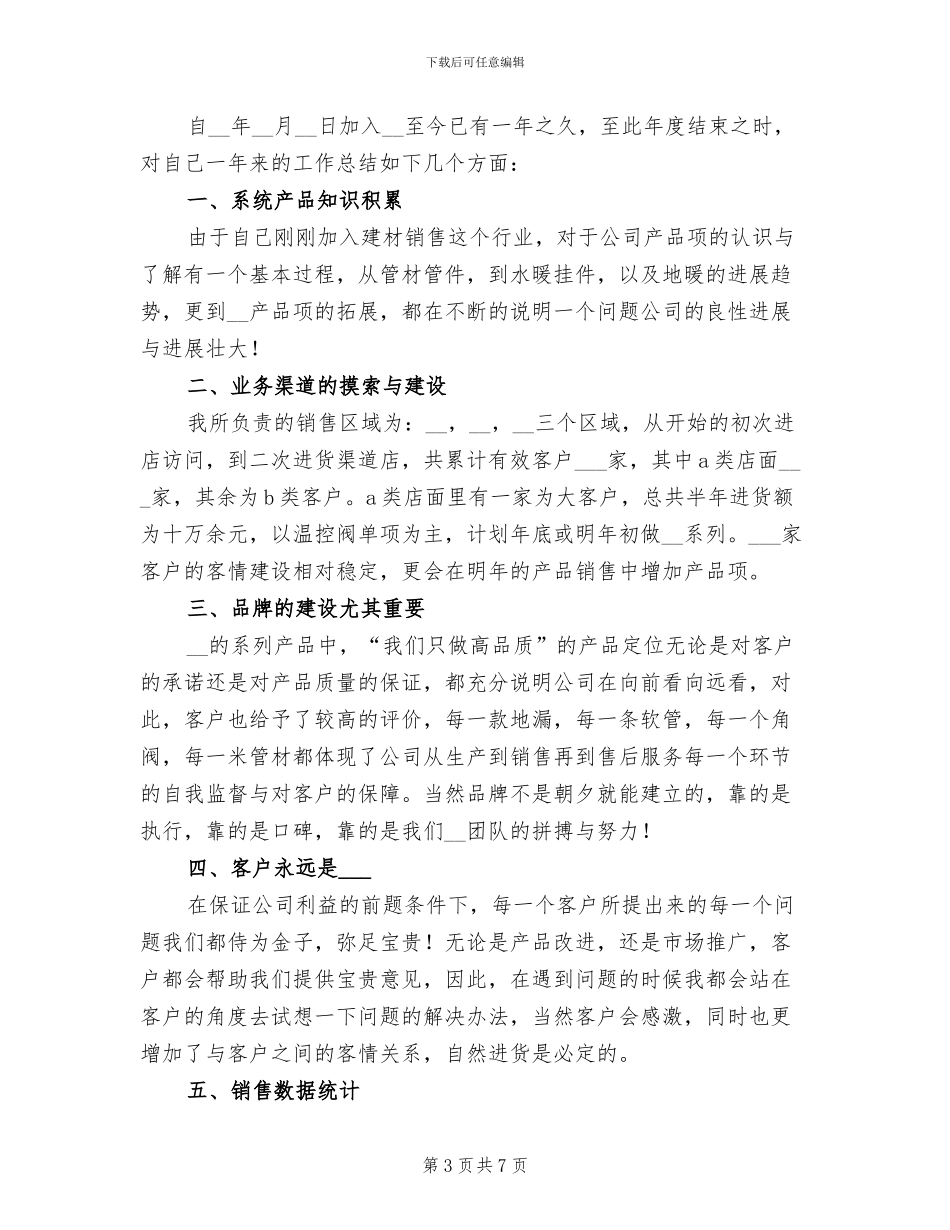 2024建材销售个人年终工作总结_第3页