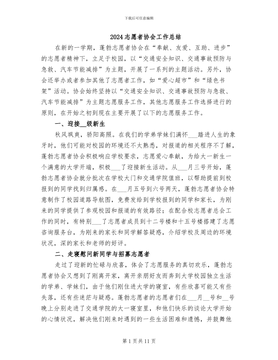 2024志愿者协会工作总结_第1页