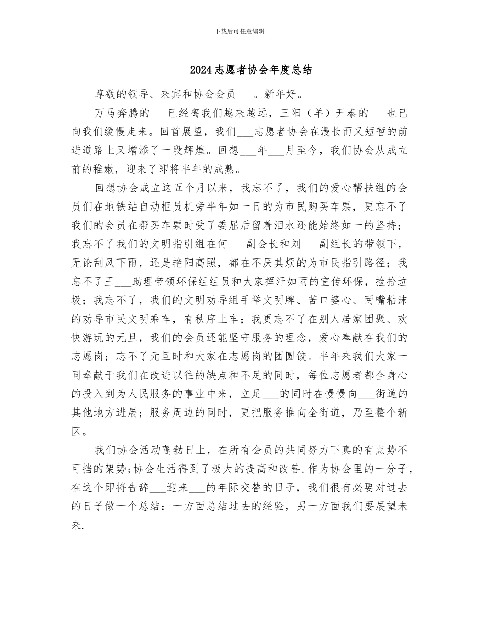 2024志愿者协会年度总结_第1页