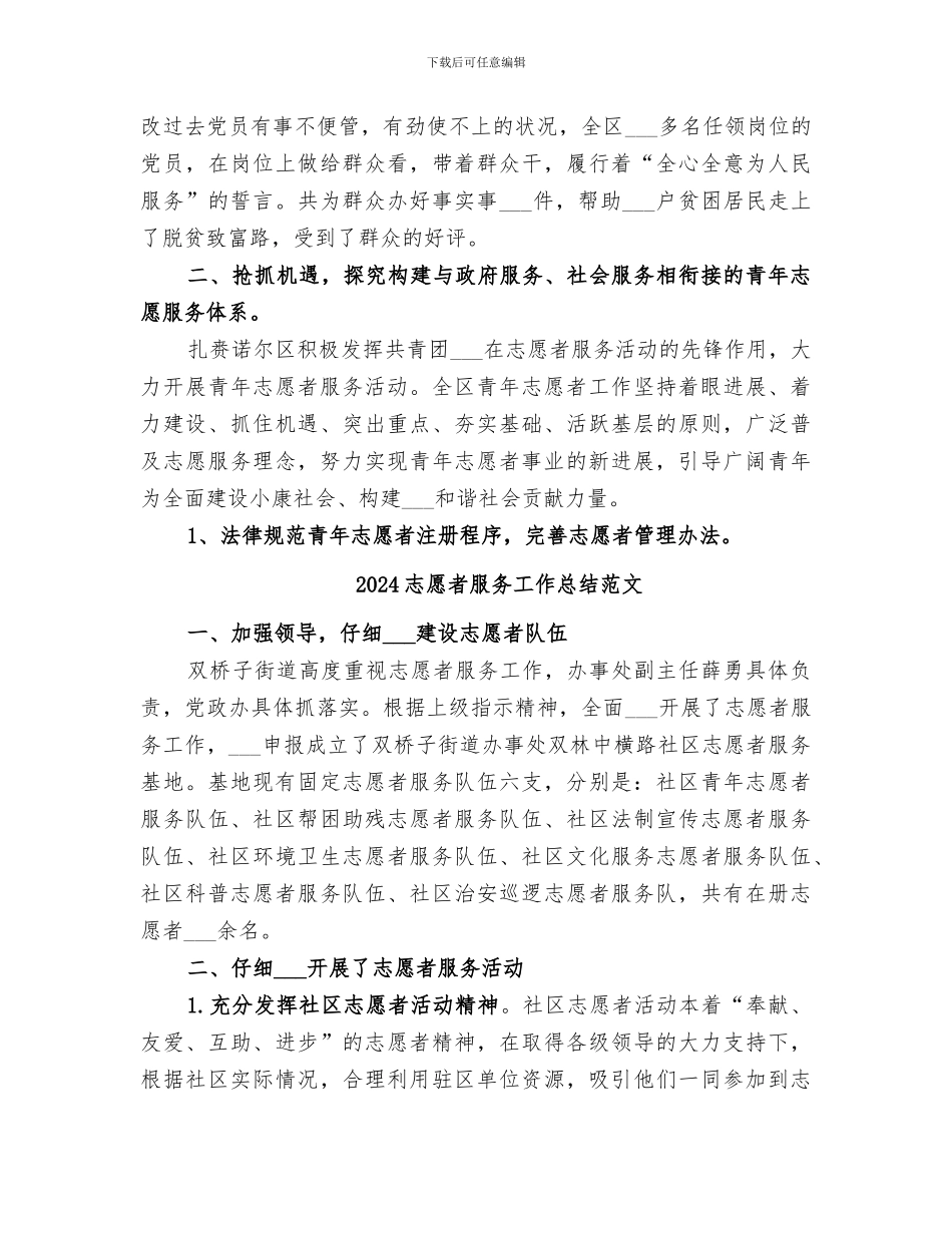 2024志愿者服务工作总结_第3页
