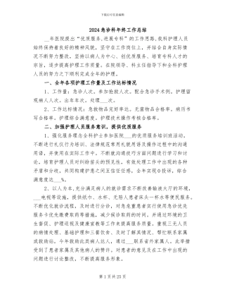 2024急诊科年终工作总结