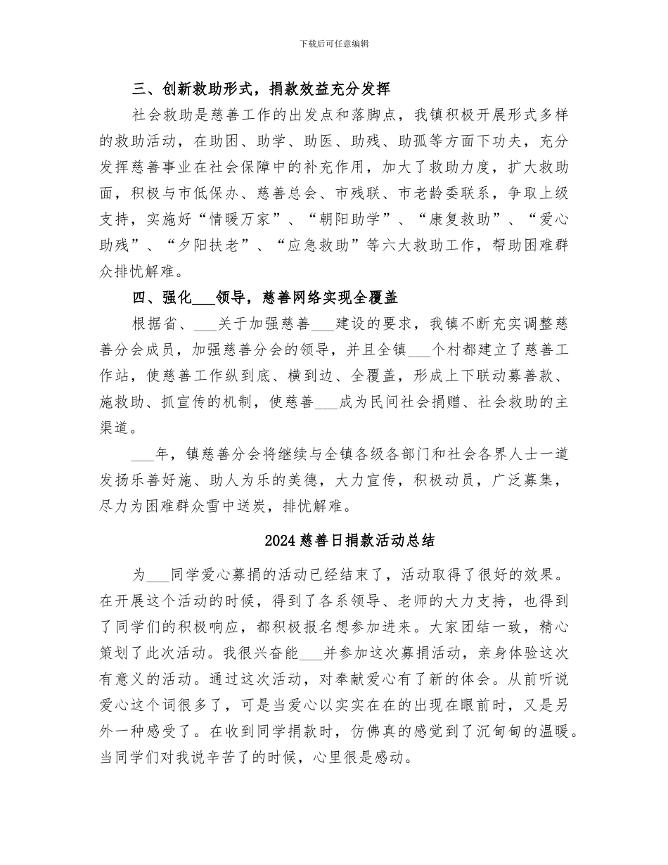 2024慈善分会工作总结范文_第2页