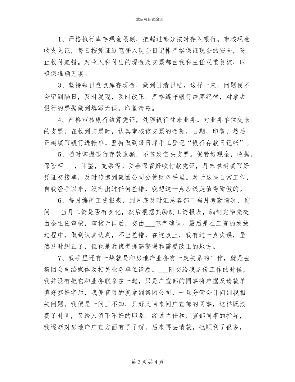 2024房地产公司财务出纳工作总结_第3页