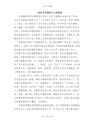 2024手术室护士工作总结