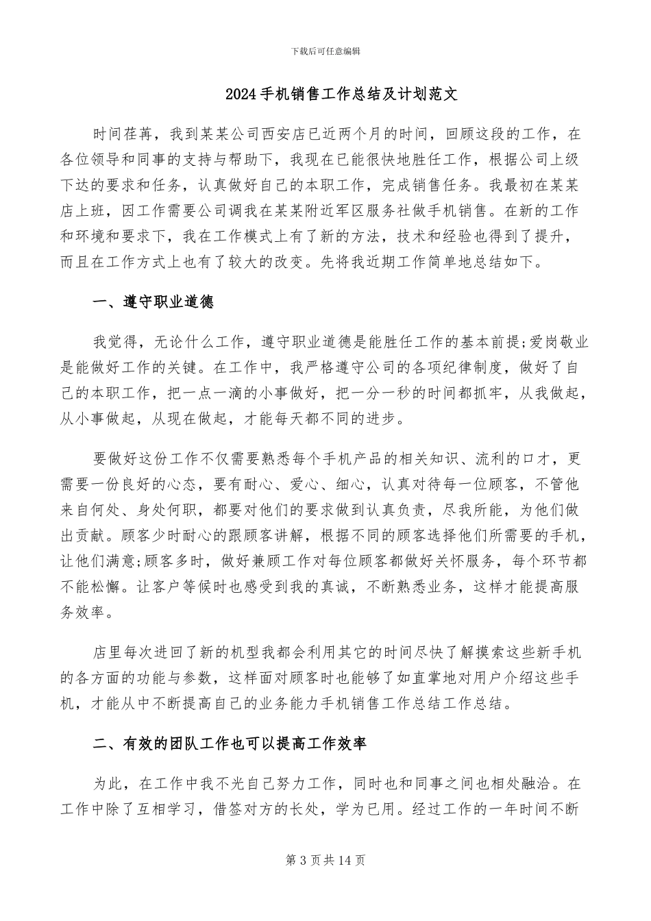 2024手机销售工作总结_第3页
