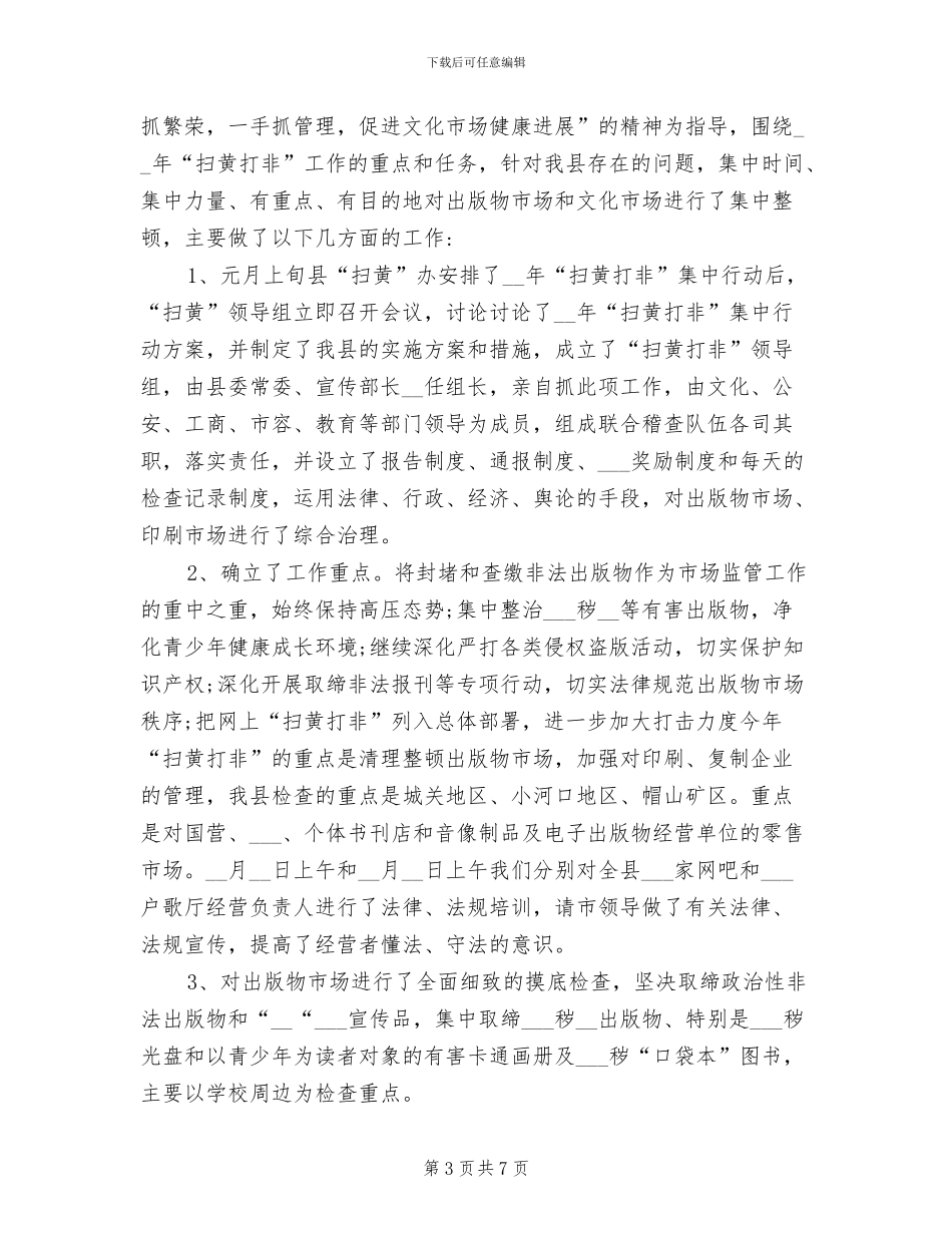 2024扫黄打非半年工作总结_第3页