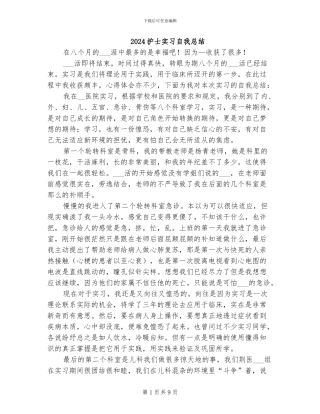 2024护士实习自我总结