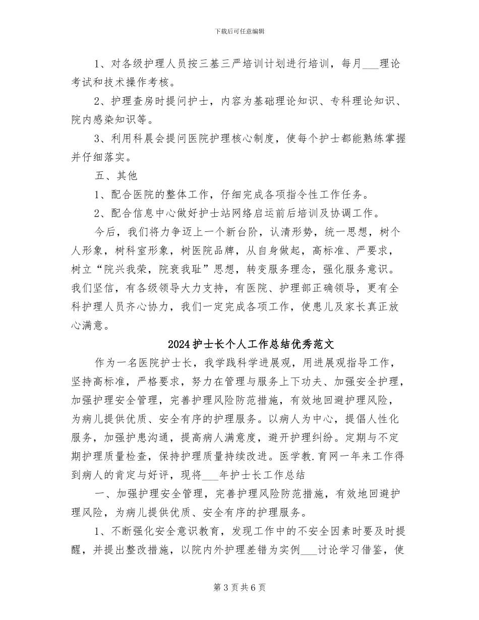 2024护士长个人工作总结_第3页
