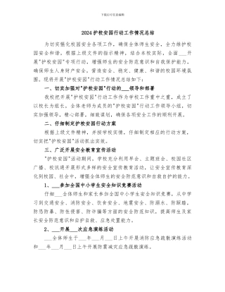 2024护校安园行动工作情况总结