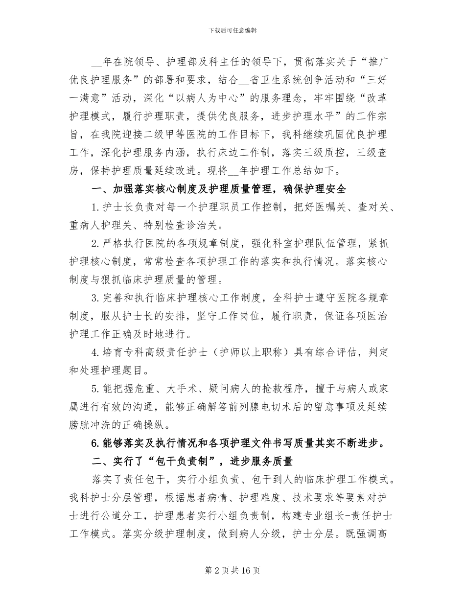 2024护理部干事的工作总结_第2页