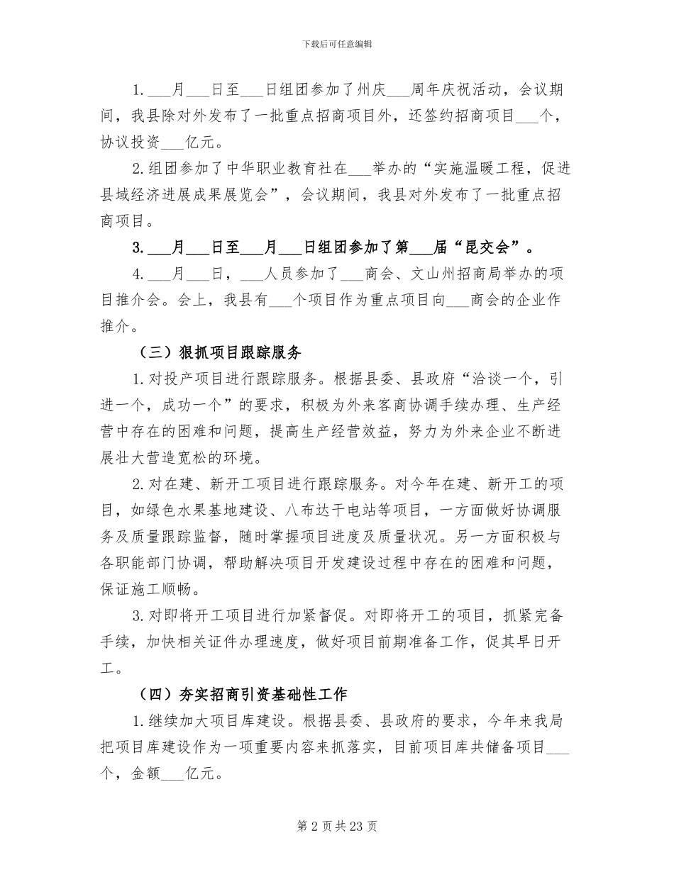 2024招商局上半年工作总结_第2页