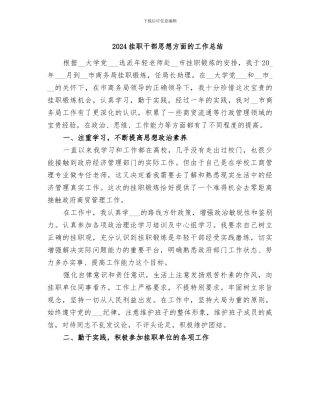 2024挂职干部思想方面的工作总结