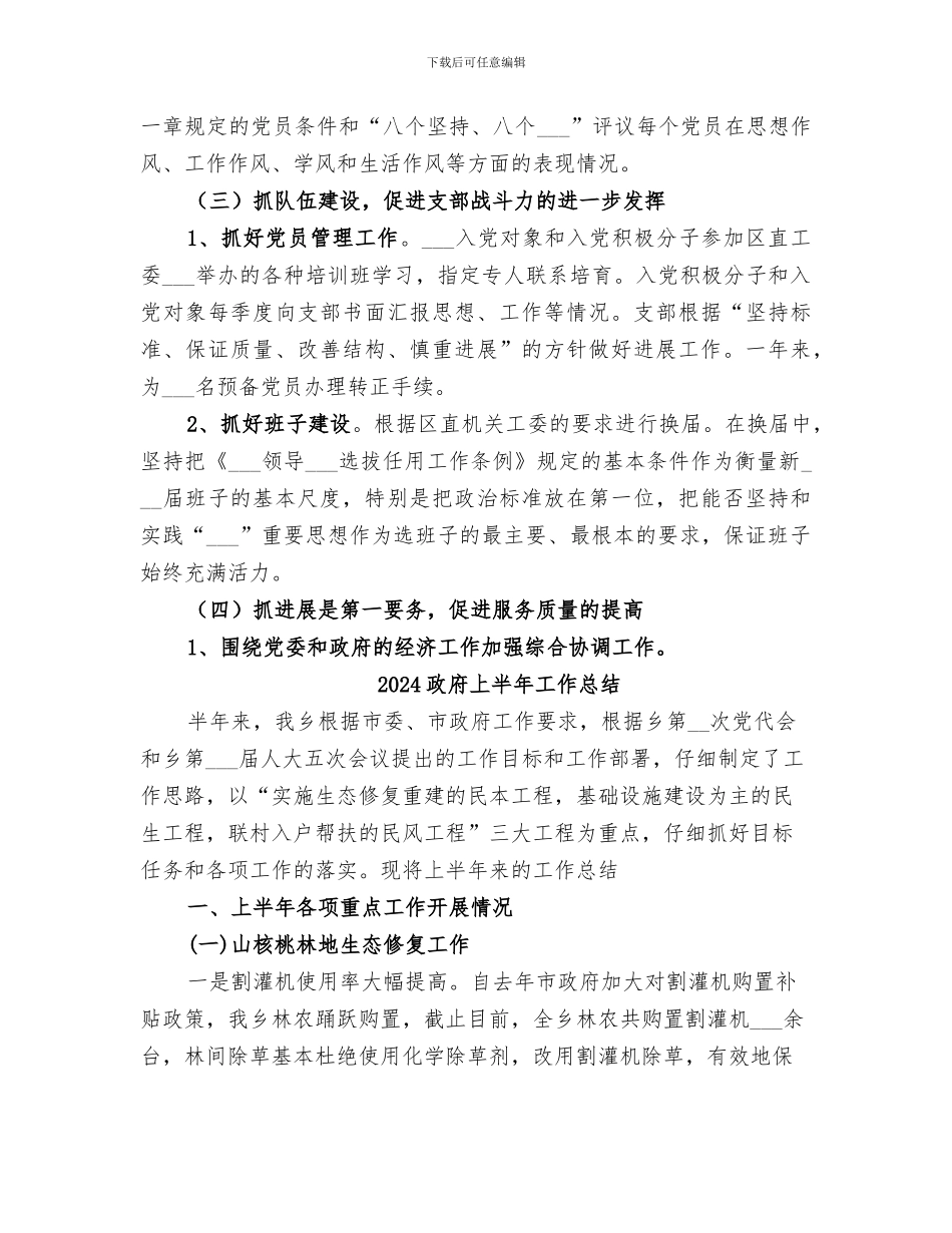 2024政府一支部年度工作总结_第3页