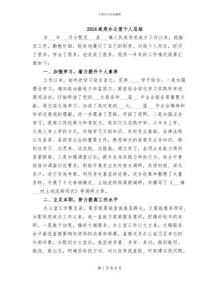 2024政府办公室个人总结