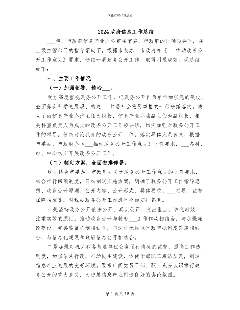2024政府信息工作总结_第1页