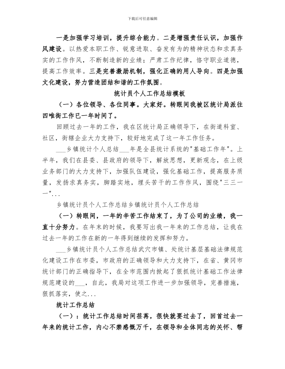 2024数据统计员个人工作总结_第3页