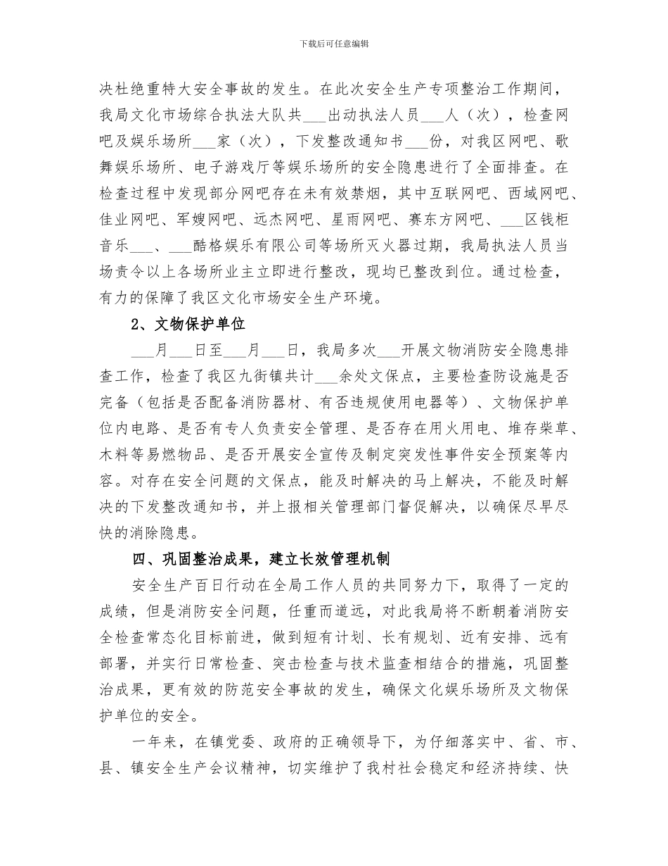 2024文体局安全生产百日行动的工作总结_第2页