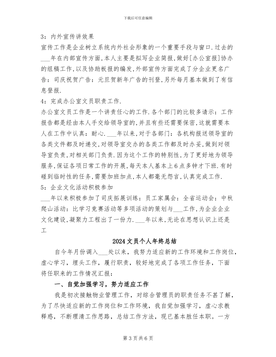 2024文员个人年终工作总结范文_第3页
