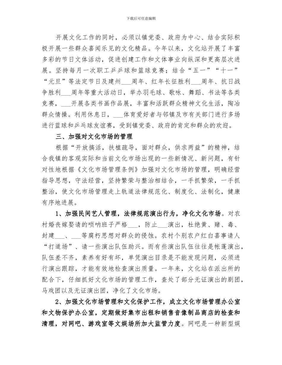 2024文化站业务工作总结范文_第2页