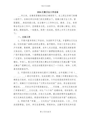 2024文教卫生工作总结