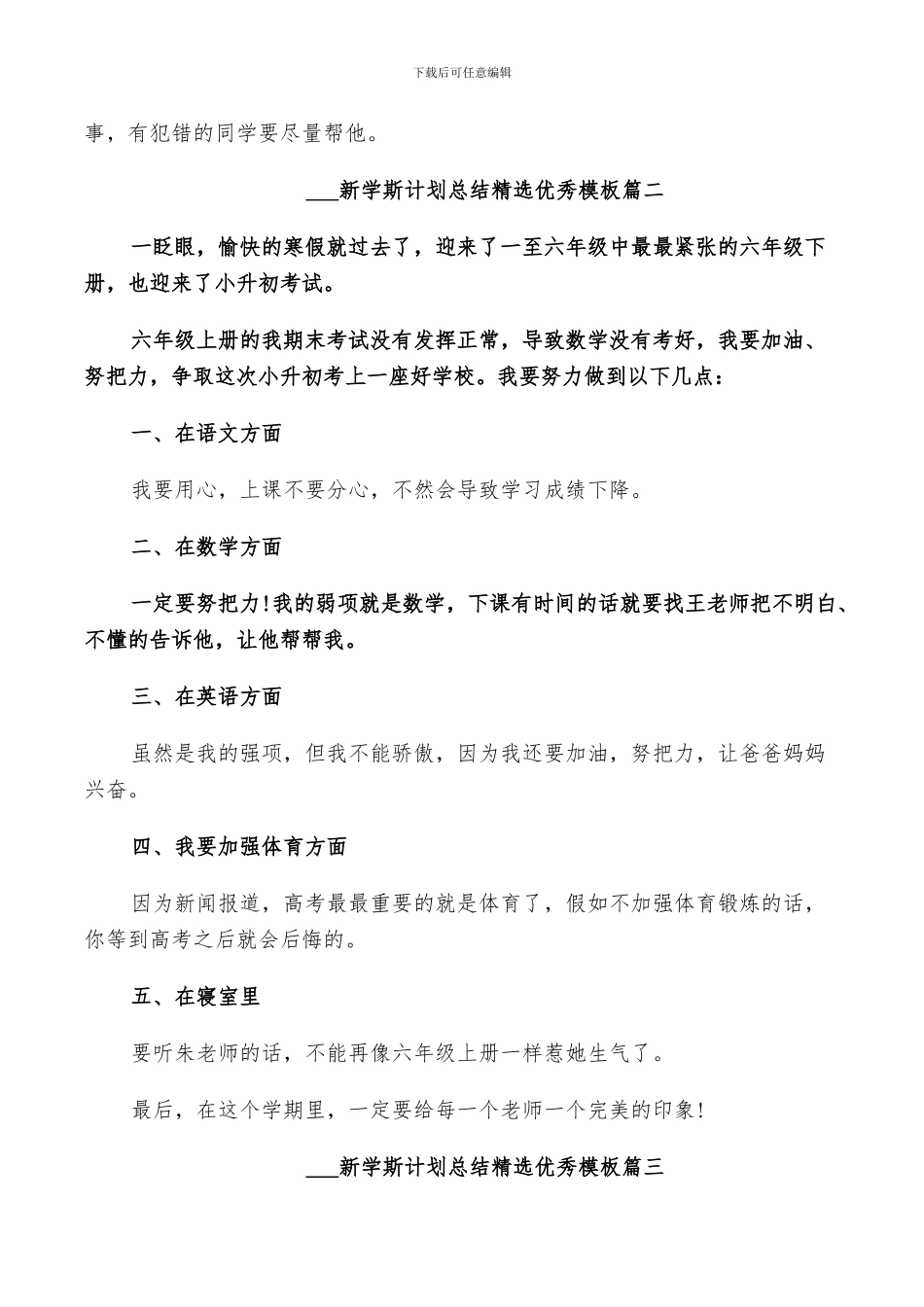 2024新学斯计划总结优秀模板_第2页