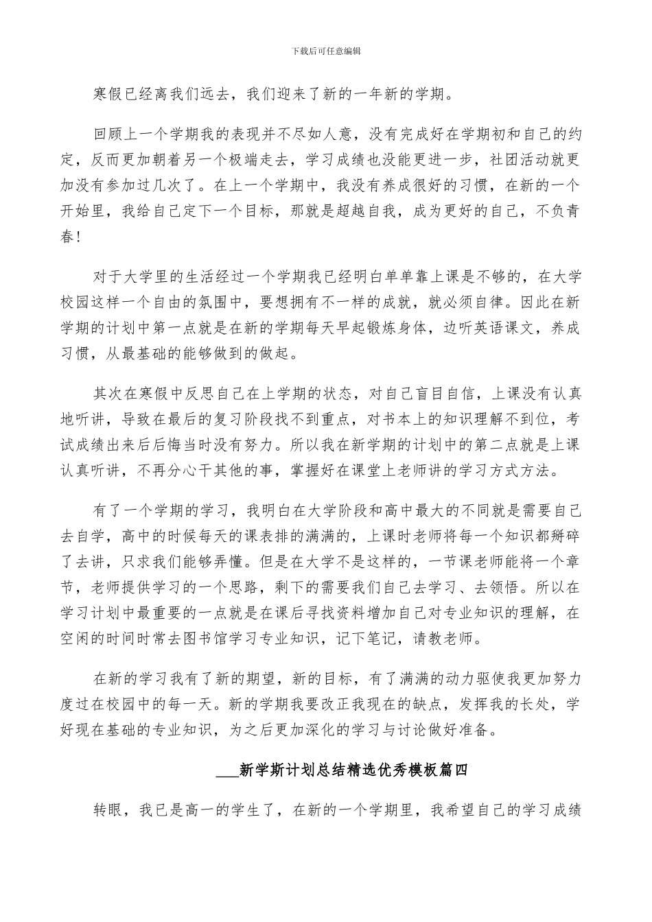 2024新学斯计划总结优秀模板_第3页