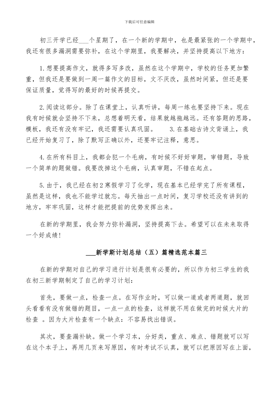 2024新学斯计划总结5篇范本_第2页