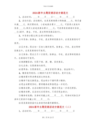 2024新年主题促销活动方案范文