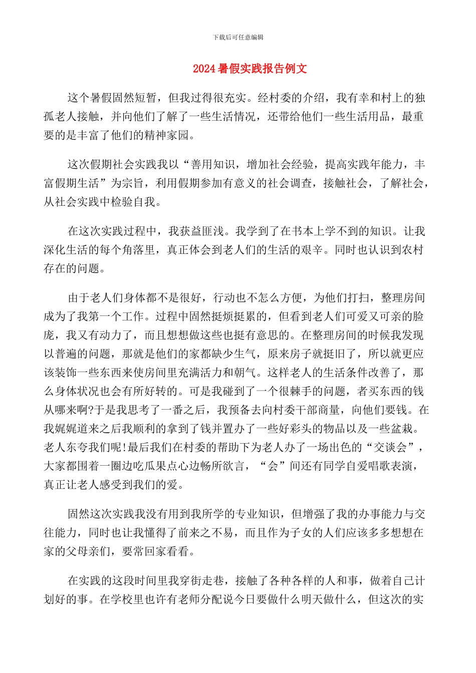 2024暑假实践报告例文_第1页