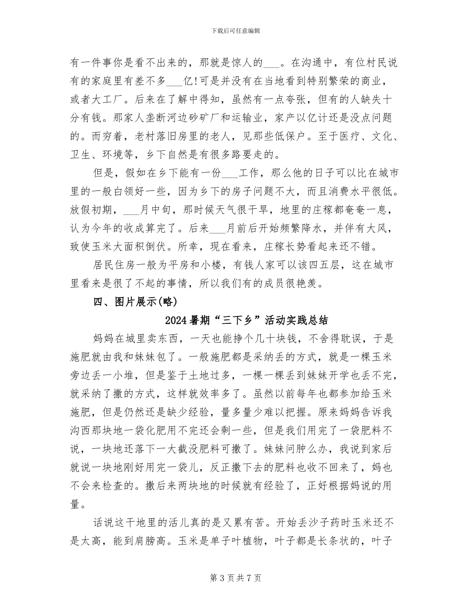 2024暑期“三下乡”实习总结_第3页