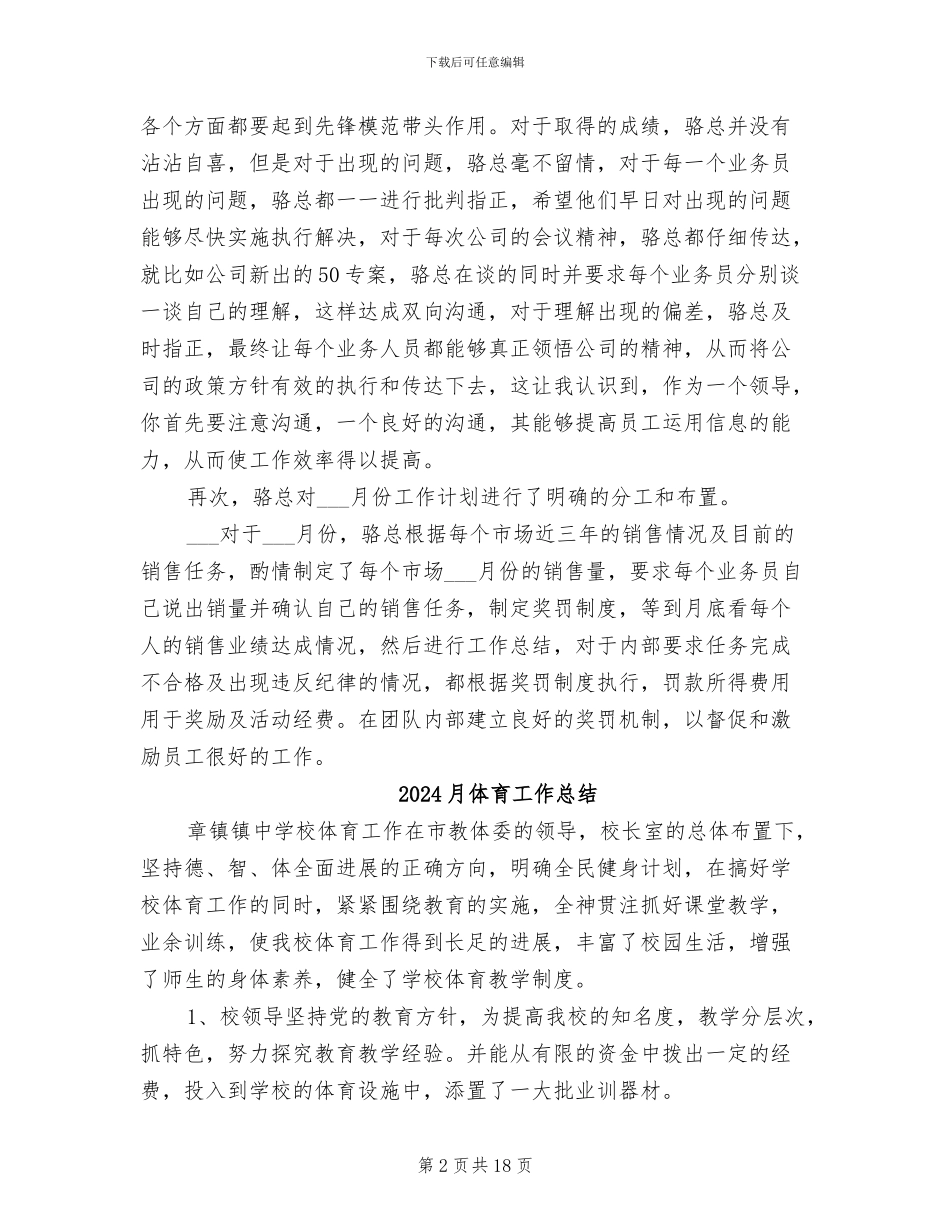 2024月份销售工作总结_第2页