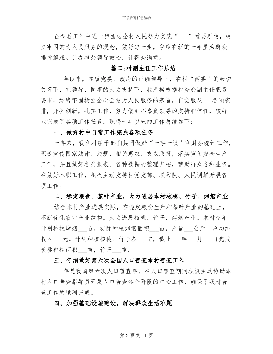 2024村副主任工作总结_第2页