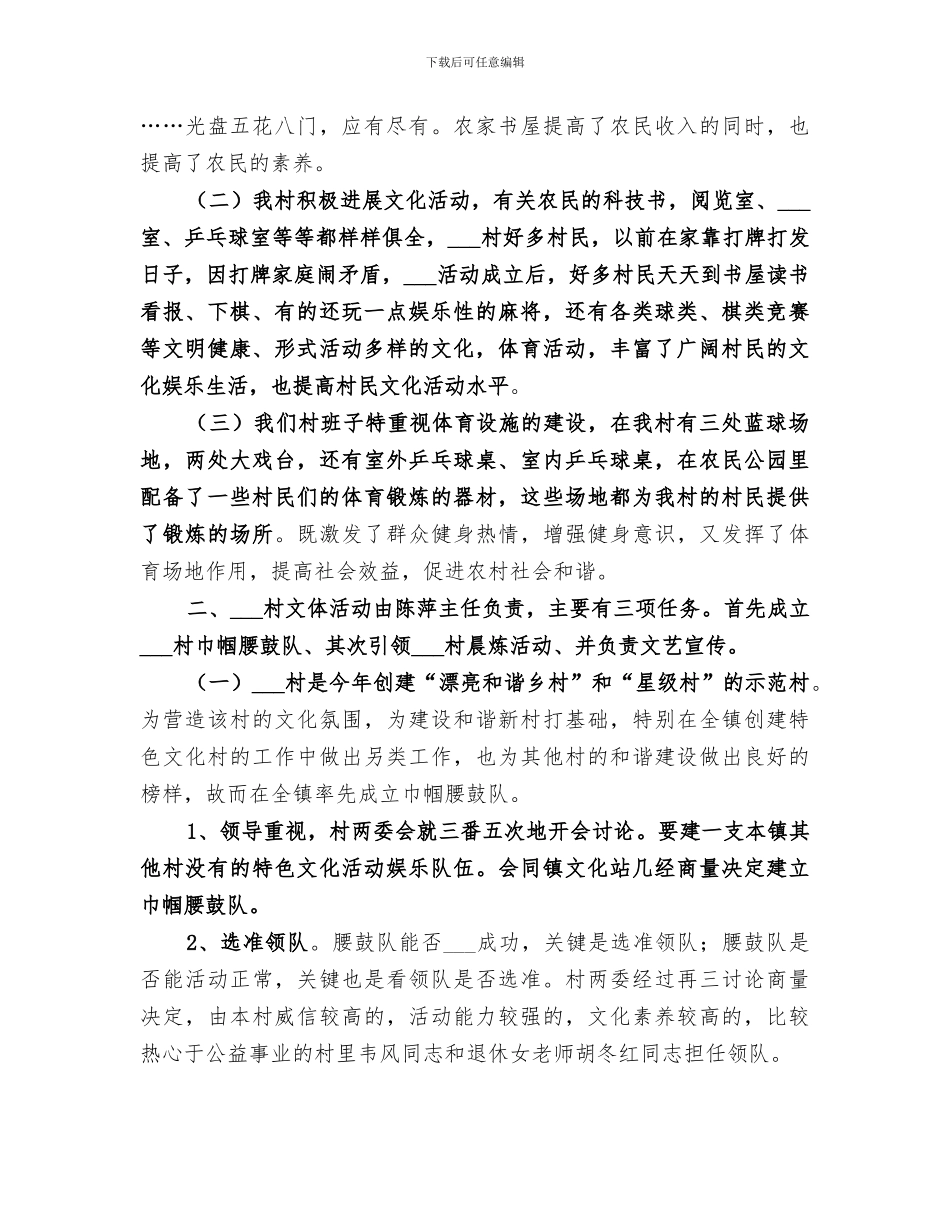 2024村文化建设工作总结_第2页