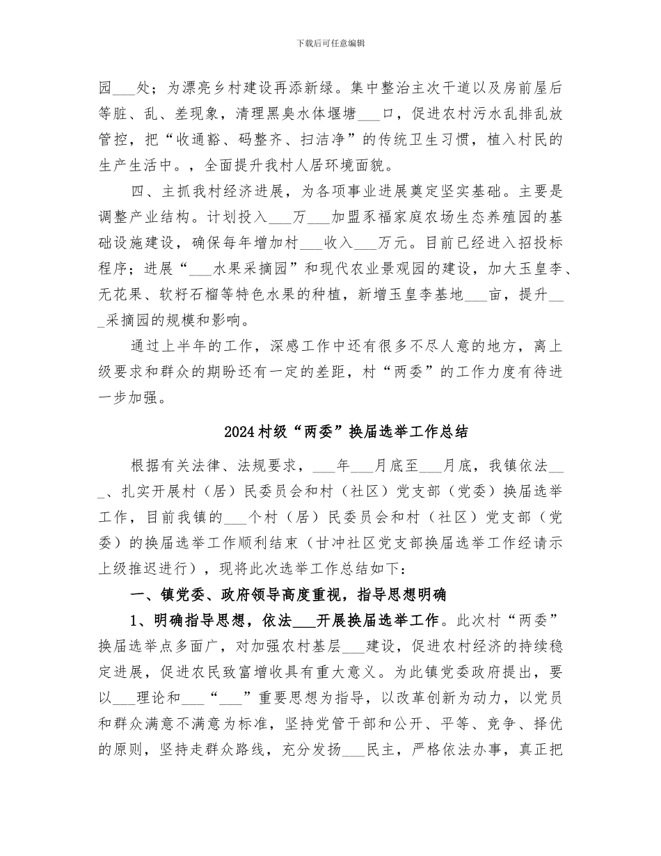 2024村级2024年上半年工作总结_第3页