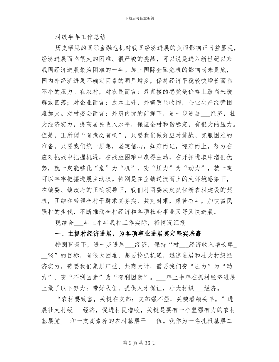 2024村级工作总结_第2页