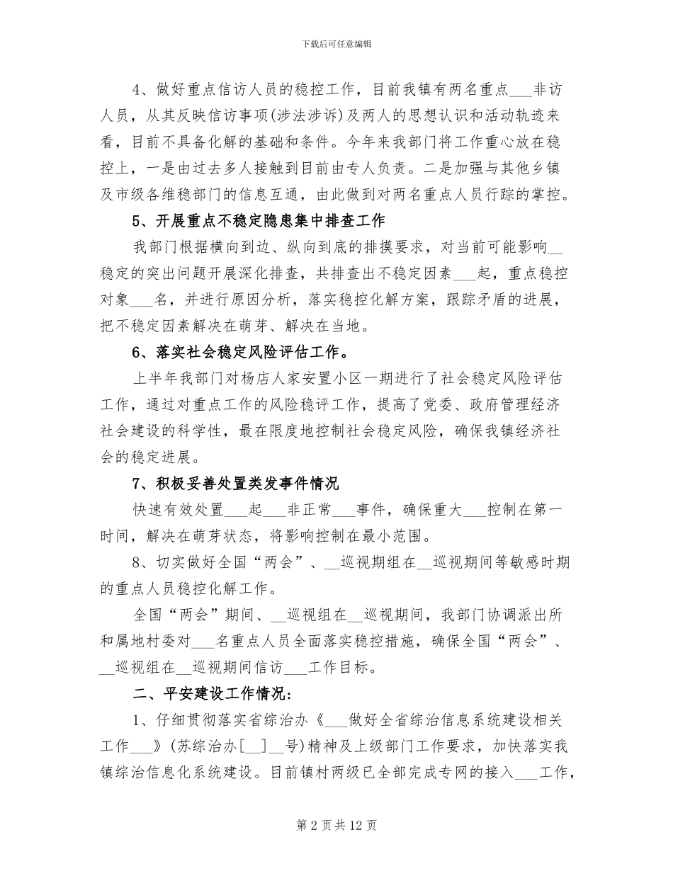 2024村综治工作总结_第2页